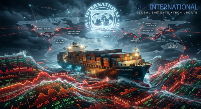 Global Economic Resilience Tested by New Round of International Tariffs Digital visualization of the 2026 global trade environment and the impact of new international tariffs on shipping routes.