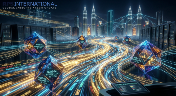 How AI-Driven Systems Define Modern Markets Abstract representation of AI algorithms processing high-frequency market data.