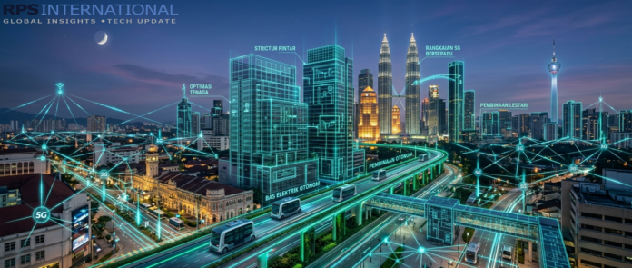 Digital overlay of a smart city grid showing real-time data flow between urban infrastructure and IoT sensors.