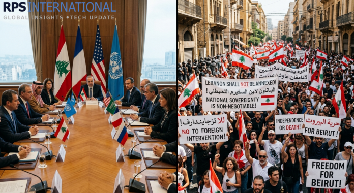 Diplomatic negotiations and internal Lebanese protests regarding Hezbollah's role in 2026