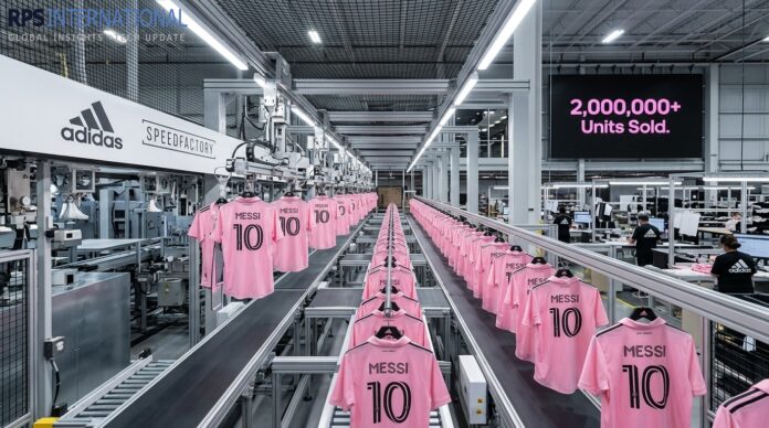 Massive stock of Lionel Messi Inter Miami jerseys ready for global shipping.
