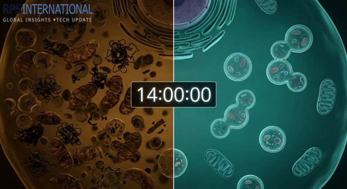 Microscopic view of cellular autophagy and protein recycling during a fasting window.