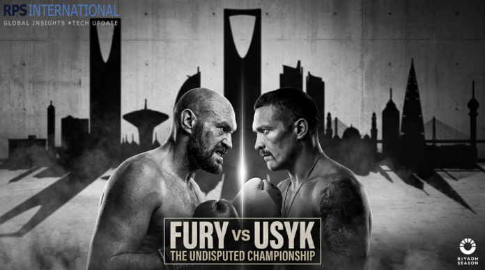 Tyson Fury and Oleksandr Usyk face-off poster for their 2026 retirement match.