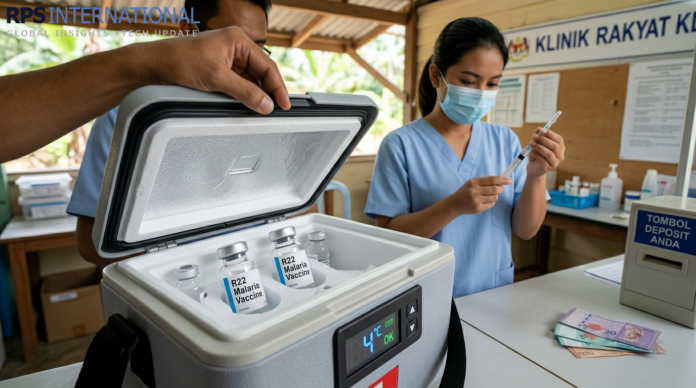 WHO Greenlights Mass Rollout of Next-Gen R22 Vaccine Vials of the R22 malaria vaccine in a portable cold-storage unit at a rural clinic.