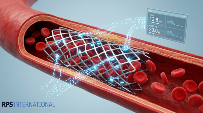 Why AI-Powered Stents are Revolutionizing Cardiac Recovery An AI-integrated cardiac stent with real-time blood flow monitoring sensors.