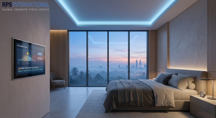 Why Personalized Circadian Lighting is 2026's Biggest Wellness Trend Smart bedroom with circadian lighting reflecting a natural dawn cycle.